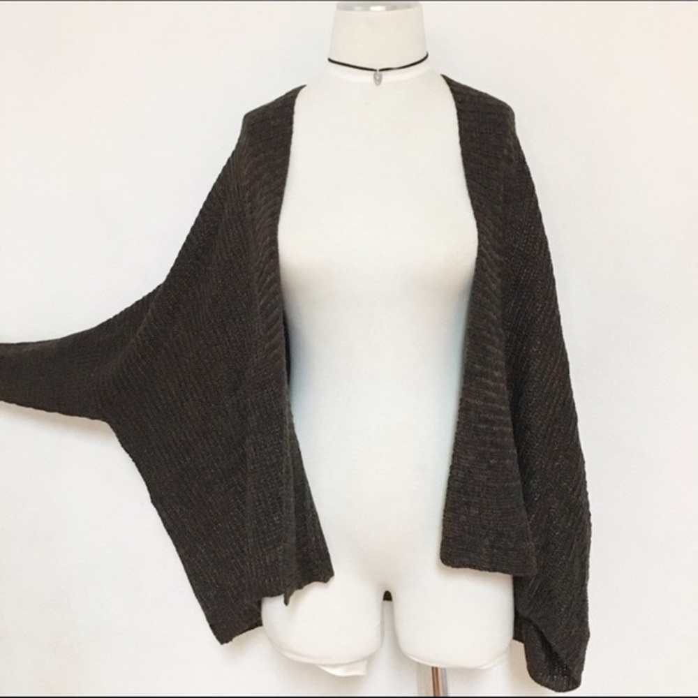 LF brown slouchy batwing cardigan M